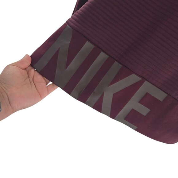 Nike Boxy Quilted Full-Zip Hoodie Medium Maroon - Picture 12 of 13